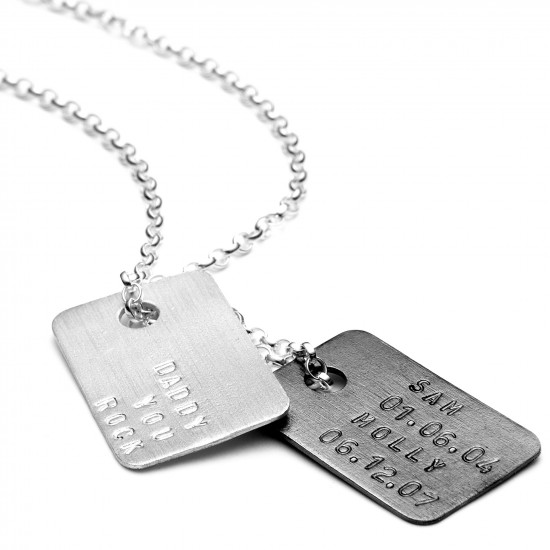 Personalised Double Dog tag Necklace | Chambers & Beau